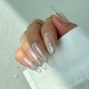 Transparent extension glitter handmade nail tips - 4. Transparent almond