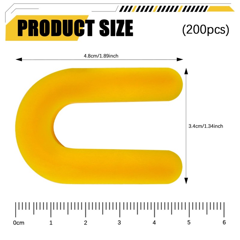 200 Horseshoe Tile Spacers, 3/16-Inch U-Shaped Plastic Spacers for Tile