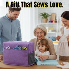 Voyboced Sewing Machine Cover with 4 Storage Pockets, Foldable and Universal Sewing Machine Dust Cover for Most Standard Sewing Machines