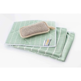 Muxel The small cleaning set, cleaning cloths with bamboo viscose cleaning cloths for streak-free cleanliness in the kitchen, bathroom and anywhere hygienic cleanliness is required