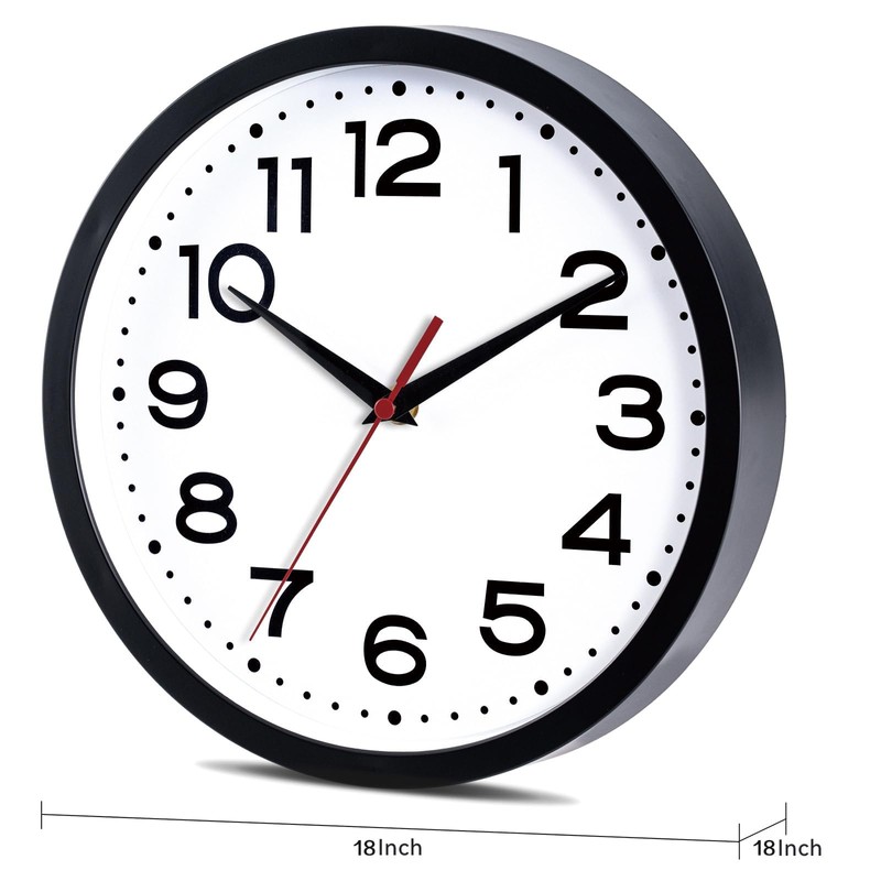 Roymnie Wall Clock 18 Inch Silent Non-Ticking Modern Clock Battery