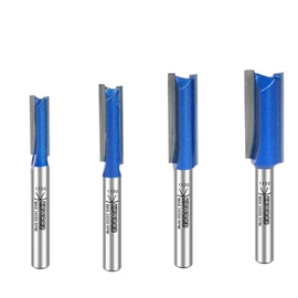KOWOOD Plus - Juego de brocas rectas de doble flauta, vástago de 1/4 pulgadas. Diámetro de corte en 1/4", 5/16", 3/8", 1/2". con carburo Kowood C3 actualizado. Ideal para crear ranuras, dado o huecos