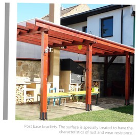 Generic 4pcs Heavy Duty Post Anchor Mounting Brackets for Deck Railing and Mailbox Durable Outdoor Support Base for Pergolas Gazebos Terrace and Garden Use