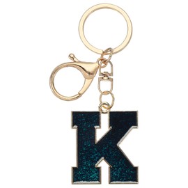 PATIKIL Initial Letter Keychain, Alphabet Bag Charm Car Keyring Letter K Pendant Charm Key Chain for Key Wallet Purse Handbag Backpack, Deep Blue