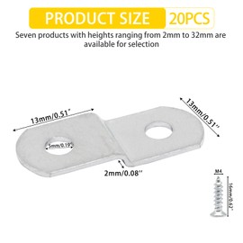GDFYMI Offset Clips for Picture Framing, Z-Shape Canvas Mounting Clips with Mounting Hole, with Screws (20pcs, 2mm)