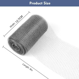 DOUSELLA Wire Mesh Wire Mesh 12.7 cm x 9 m Stainless Steel Mesh Fine Mesh Metal Mesh Wire Mesh Wire Mesh Wire Net for Rodent Protection, Hole Filler, Protect Seedlings & Seeds and DIY