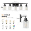 31" Modern Black 5-Light Bathroom Vanity Light Fixture, Industrial Wall