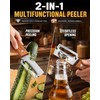 Vegetable Peeler 2-in-1 with Wooden Handle & Bottle Opener –