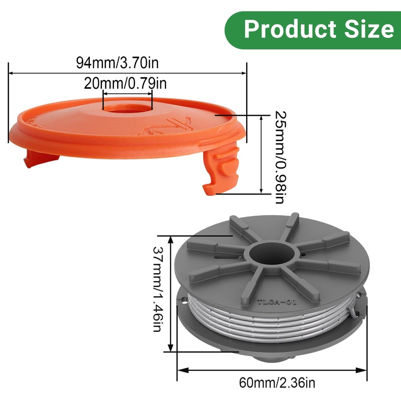 Replacement Gardena 5307-20 20ft x 1.65mm Grass Trimmer Spool for