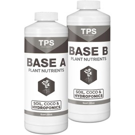 TPS NUTRIENTS Base A+B Two Part Set Complete Plant Growing Nutrient Formula for All Plants, for Both Soil and Hydro, Quart Set (2 x 32 oz)