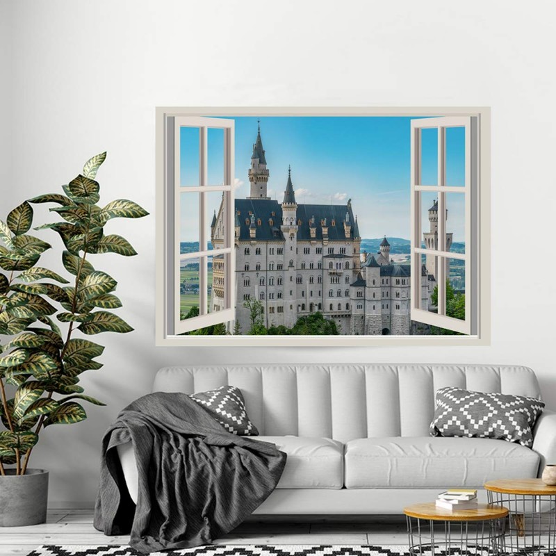 Neuschwanstein Castle Tapestry Germany Castle Scenic Landscape Room Decor Window