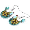 NEWEI - arete de gallina de acrílico con diseño floral