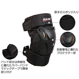 Knee Protector, Knee Guard, Supporter, Left and Right Set, One Size Fits Most, Velcro, For Biking, Survival Games, Work, Gardening, Rock Climbing, Snowboarding Skateboard, MTB, Knee Braces, Knee