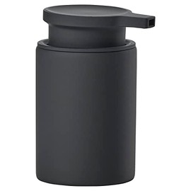 Zone Denmark Ume Soap Dispenser for Liquid Soap, Pump Dispenser for Bathroom, Stoneware/Ceramic, Scandinavian Design, 250 ml, Height 16 cm, Black