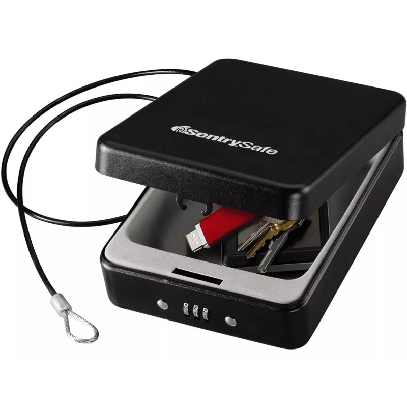 SentrySafe Alhajero Caja Seguridad Portatil Negro Cable Combinacion