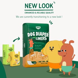 PAWPANG Disposable Dog Diaper Liners Booster Pads for Male & Female Dogs, 100ct, 4 Sizes Options, Doggie Diaper Inserts fit Most Types of Dog Diapers - Pet Belly Bands & Male Wraps (Large (100 ct))