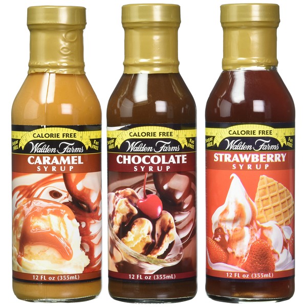 Walden Farms Strawberry, Caramel and Chocolate Calorie Free Syrup Variety Pack