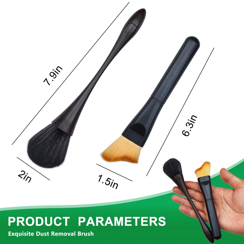 2 Pack Exquisite Dusting Brush Kit, Small Dust Brushes, Feather