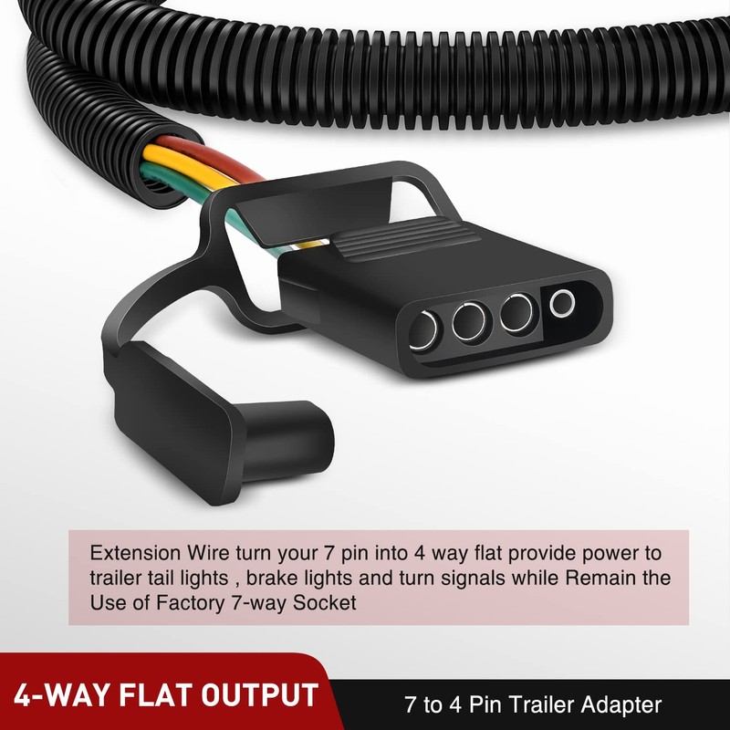 Nilight USCAR 7 Pin to 4-Pin Trailer Wiring Harness Standard