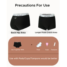 INNERSY Girls Period Boyshorts Underwear Cotton First Starter for Teen Aged 8-16 Panties 3 Pack(10-12 Years, 3 Black)