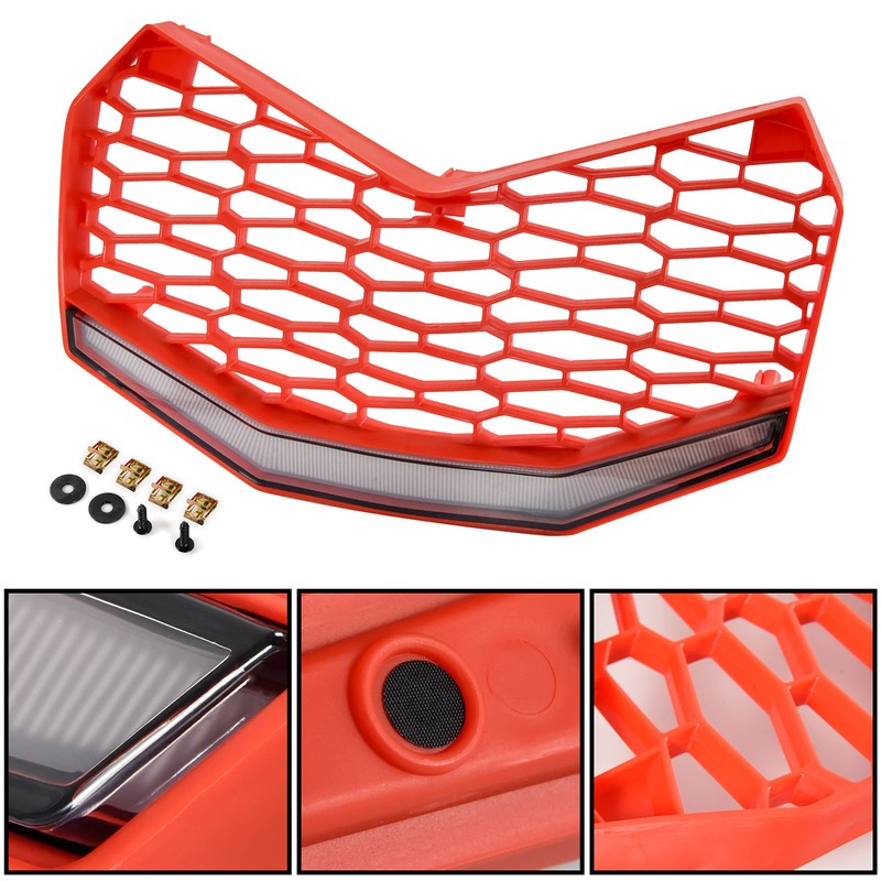 SAUTVS Front Red Grille with LED Light for Maverick X3,
