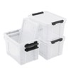 Leendines 4 Pack 22 Quart Plastic Storage Box with Wheels,