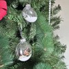 12PCS Clear Plasitc Discs Ball Ornaments,3.15Inch Clear Fillable Hanging Ornament
