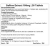 Saffron Extract 100mg Tablets | Antioxidant | Safranal (30)