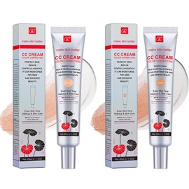 Centella Asiatica CC Cream - Color Correcting CC Cream with SPF 25, Lightweight Tinted Moisturiser and Brightening Face Cream, Invisible Pores Long-Lasting CC Cream (Dark + Light)