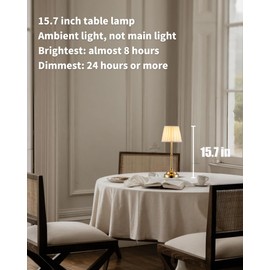 KDG Portables Cordless Table Lamp, Fabric Shade Desk Lamp, 4000mAh Rechargeable Battery Powered Lighting, Dimmable Light for Dining Room, Bedroom, Bedside, Bar, Night Light, Camping, Balcony (Bronze)