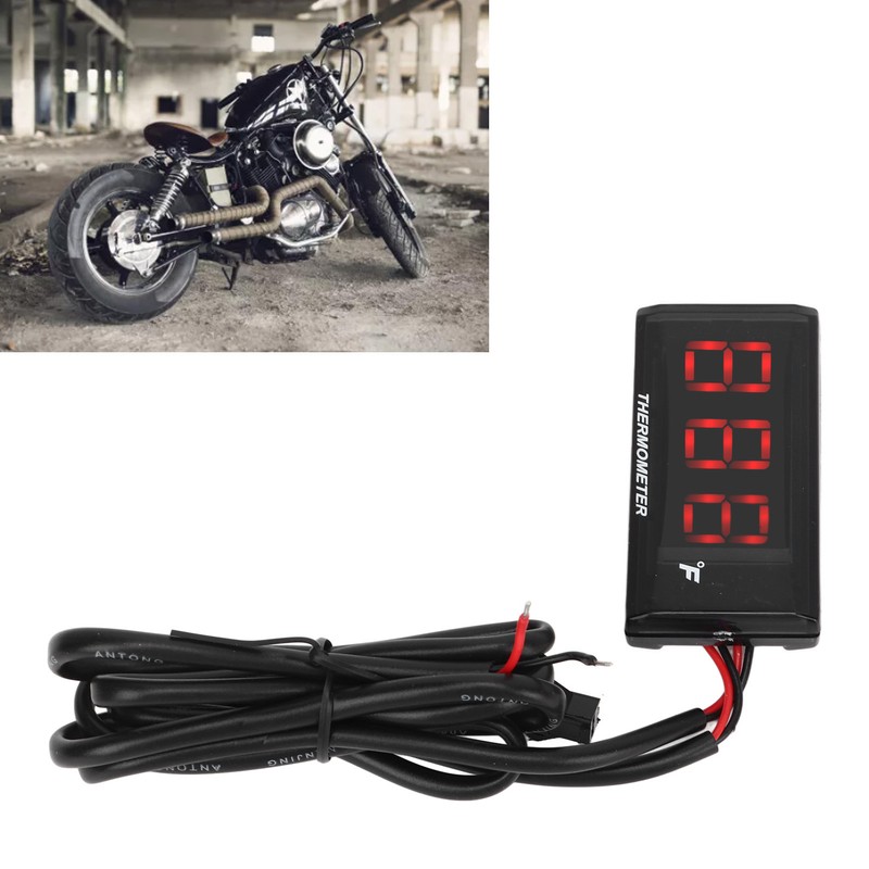 LCD Motorcycle Thermometer Ultra Thin Waterproof Water Temp Meter with