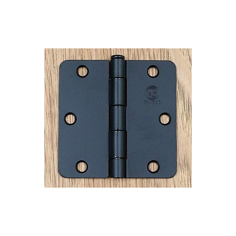 Penrod Black Door Hinges 3.5 Inch with 1/4 Inch Radius