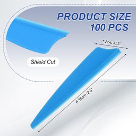 PATIKIL Arrows Vanes, 100 Pack 2.5 Inch Arrow Fletching Archery Arrow Feather Shield Fletch for DIY Target Shooting, Blue