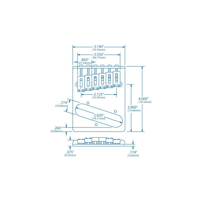 Gotoh Modern Bridge for Tele, Chrome
