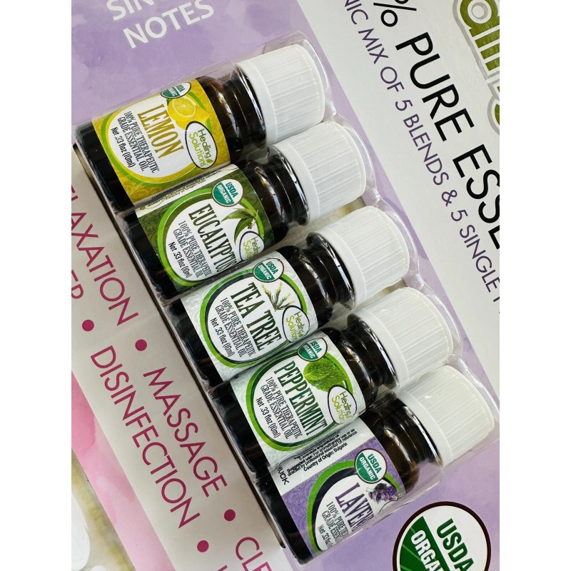 Pure Essential Healing Solutions 100% Pure Essential Oils Organic 5Blends