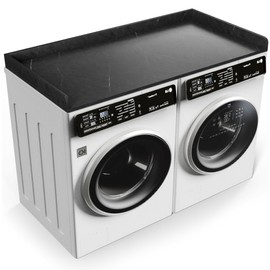 Washer Dryer Countertop with Non Slip Mat, 27.5" x 54" Laundry Countertop with Edge Rails for Room Organization, Wood Countertop for Laundry Room Organization and Storage Black Cloud