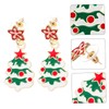 COLLBATH Elegant Christmas Tree Earrings Women's Xmas Dangle Earrings for