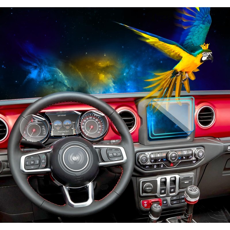 EUEKY 5pcs 2023 Wrangler Screen Protector Nav.&Dash for 2018-2023 Jeep