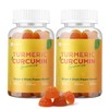 ORGMO Turmeric Curcumin Gummies with Black Pepper 2 Pack, Turmeric