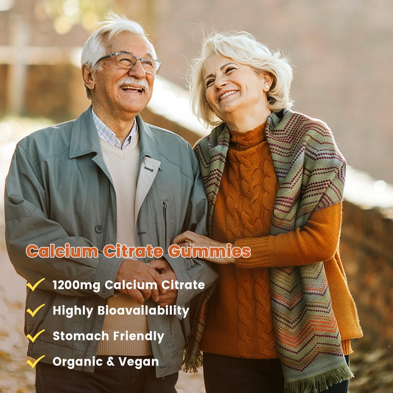 GONGOTA Calcium Citrate 1200mg with Vitamin D3 Gummies, Chewable Calcium