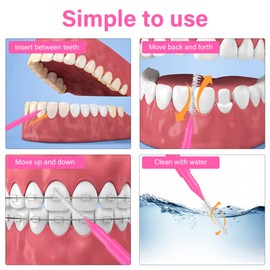 Healeved Cepillos Interdentales Para Brackets De Frenos Para Limpiador 100 Uds Interdental De Hilo Dental Bucal Hilo Dental Herramienta De Limpieza De Limpiador De Frenos