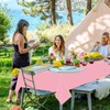 Kongdaoth Pink 16 Pack 54 x 108 Inch Plastic Tablecloths,