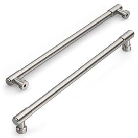 Amerdeco 10 Pack Brushed Satin Nickel Cabinet Pulls 10 Inch(254mm) Hole Center Drawer Pulls Cabinet Hardware Kitchen Cabinet Handles for Bathroom ZH0075