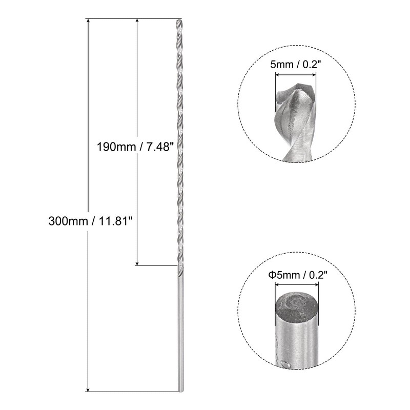 sourcing map 5mm Twist Drill Bits, High-Speed Steel Straight Shank
