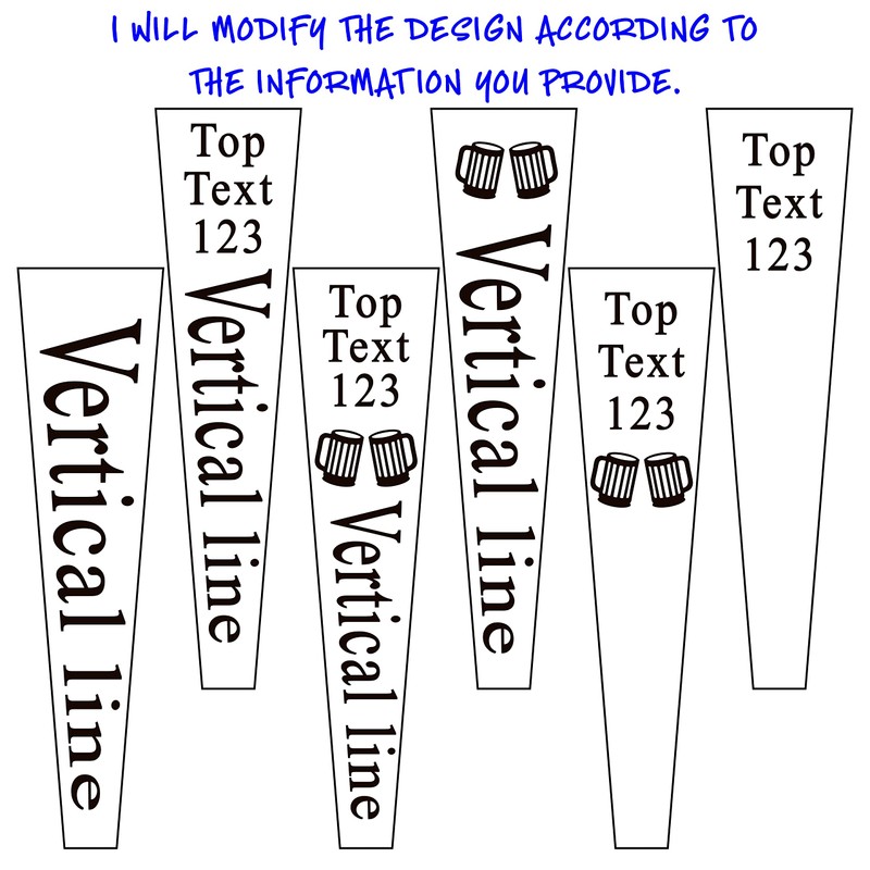 Customized Beer Tap Handle Tapered Shape Solid Wood (Tall with