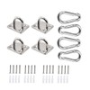 HOMPER 4Pcs M5 304 Stainless Steel Oblong Pad Eye Plate