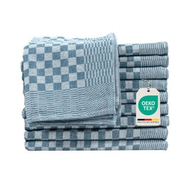 Müskaan Set of 10 Tea Towels, 50 x 70 cm, 100% Cotton, Petrol - 210 g/m², Kitchen Towels, Pit Towels for Cleaning, Lint-Free Tea Towels, Kitchen Towels Absorbent, Tea Towel, Blue