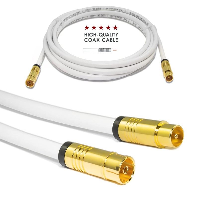 Sterndiscount 0.5 m TV Antenna Cable IEC Connection Cable Coaxial