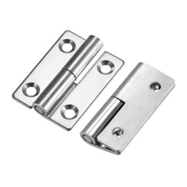 sourcing map Lift Off Hinge (50mm/2") 2pcs, 304 Stainless Steel Right-Handed Slip Joint Small Flag Hinges - for Cabinet Door, Silver Tone