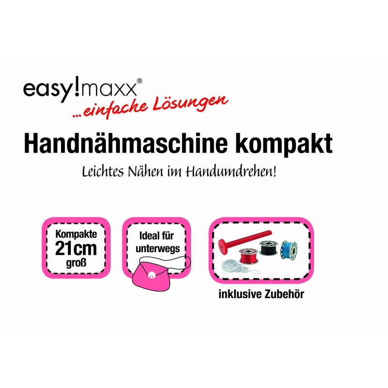 EASYmaxx 02927 Hand-Nähmaschine kompakt | nur 21 cm groß |